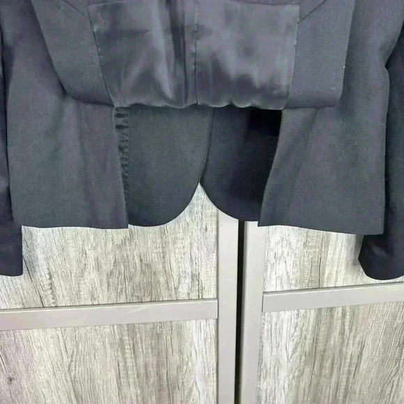 J Crew Blazer Sz 0 Super 120 Wool Black Single Breasted Career DEFECT - Picture 8 of 9
